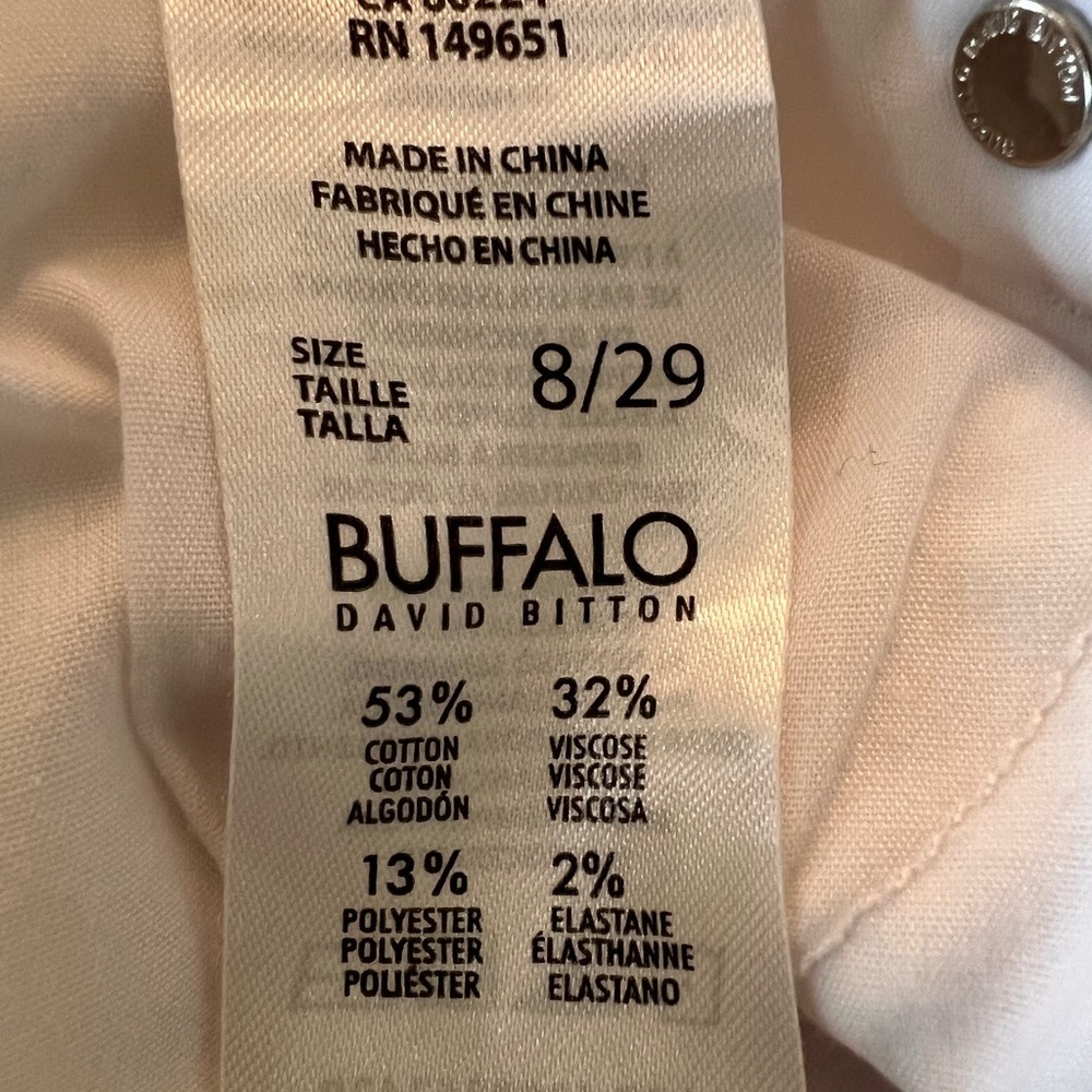 Buffalo David Bitton White Skinny Denim Jeans. Size 8/29 - Picture 4 of 7